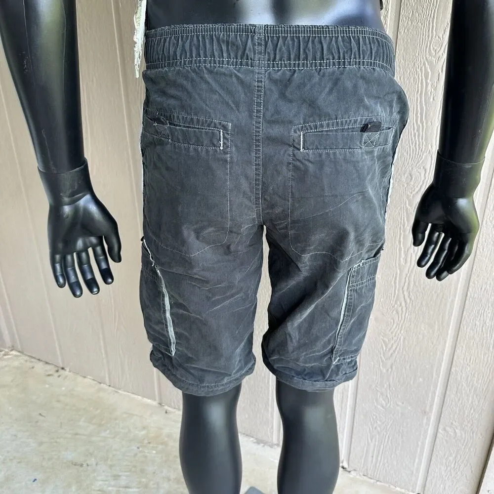 Vintage Old Navy Shorts Mens Size 16 Cargo Black‎ Big Pocket Buckle Mesh